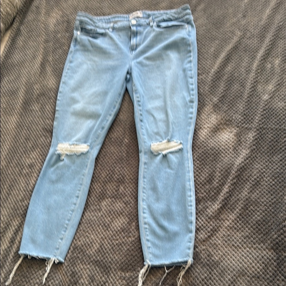Paige Light Blue Distressed Women's Jeans